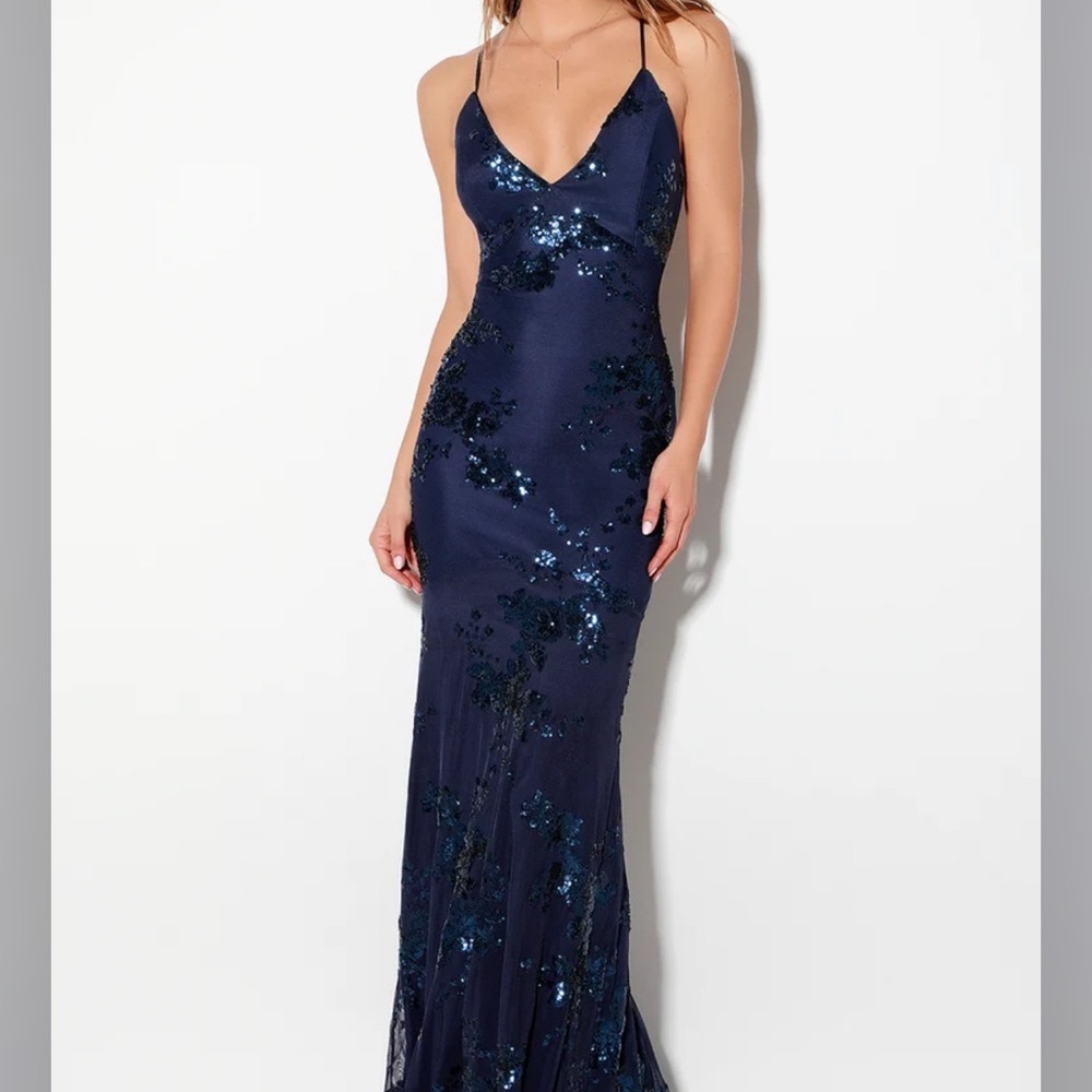BRAND NEW Navy Blue Lace Formal Dress